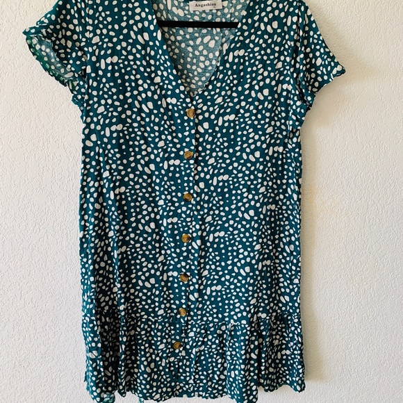 Green polka dot dress - Picture 1 of 3